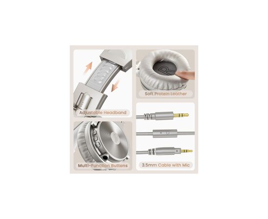Наушники OneOdio Studio Pro C Bluetooth+3,5мм Silver (Pro C Silver), изображение 5