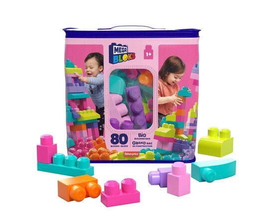 Конструктор Mega Bloks розовый в мешке 80 деталей (DCH62), изображение 2