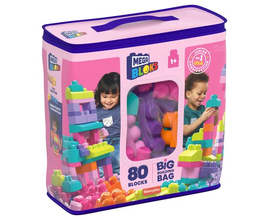 Конструктор Mega Bloks розовый в мешке 80 деталей (DCH62)