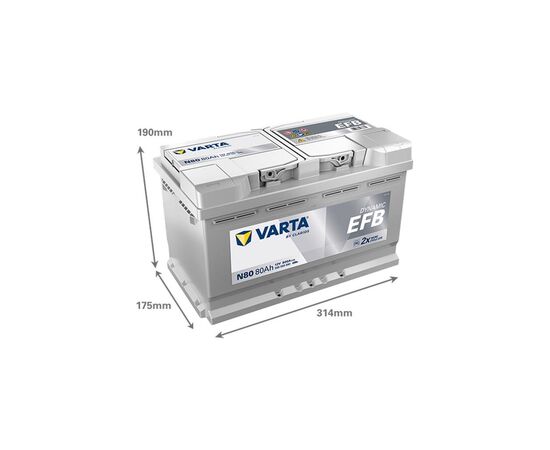 Аккумулятор автомобильный Varta Blue Dynamic 80Ah (580500080), изображение 3
