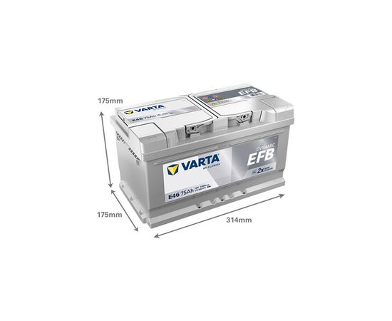 Аккумулятор автомобильный Varta Blue Dynamic START-STOP 75Ah (575500073), изображение 2