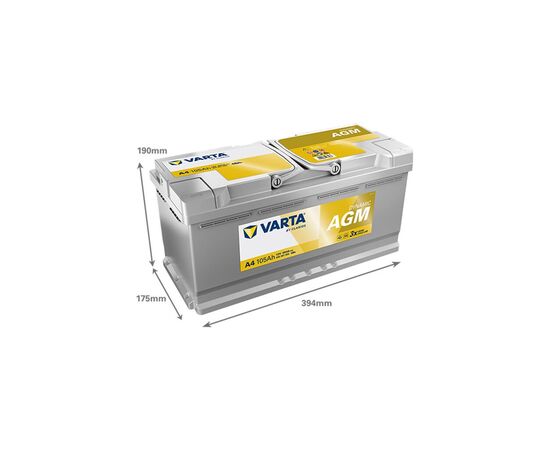 Аккумулятор автомобильный Varta Silver Dynamic 105Аh (605901095), изображение 3