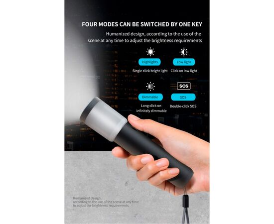 Фонарь Xiaomi Jimihome Flashlight Black (JM-G3801), изображение 4