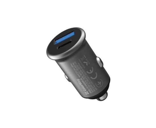 Зарядний пристрій ColorWay USB-C PD30W + USB QC3.0 car adapter (CW-CHA065PD-GR)