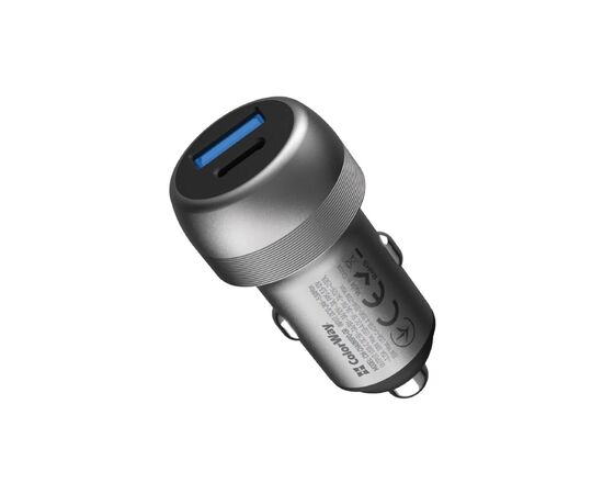 Зарядное устройство ColorWay USB-C PD35W + USB QC3.0 car adapter (CW-CHA066PD-GR)