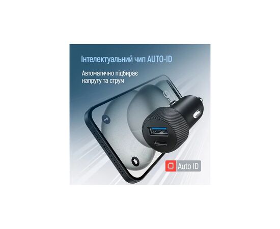Зарядное устройство ColorWay USB-C PD35W + USB QC3.0 car adapter (CW-CHA064PD-BK), изображение 10