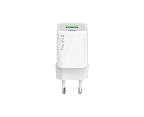 Зарядное устройство ColorWay USB-C PD20W + 1xUSB QC4.0 white (CW-CHS062PD-WT), изображение 3