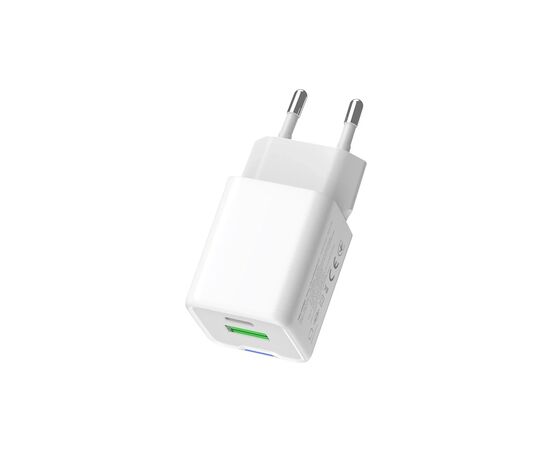 Зарядное устройство ColorWay USB-C PD20W + 1xUSB QC4.0 white (CW-CHS062PD-WT), изображение 4