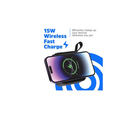 Батарея универсальная Energizer Magnetic Wireless 10000mAh 20W PD, AC зарядка, QI/15W, built-in USB-C (QM10001AC), изображение 10