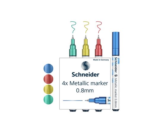 Набор маркеров Schneider металлик Paint-It 0,8 мм 4 шт (ML01011502), изображение 4