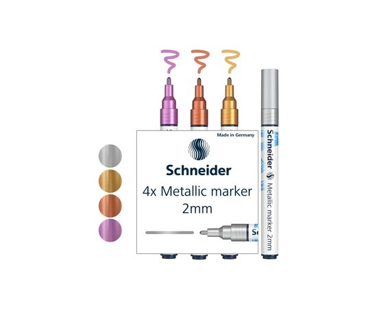 Набор маркеров Schneider металлик Paint-It 2,0 мм 4 шт (ML01111501), изображение 4