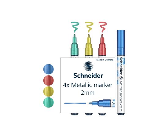 Набор маркеров Schneider металлик Paint-It 2,0 мм 4 шт (ML01111502), изображение 4