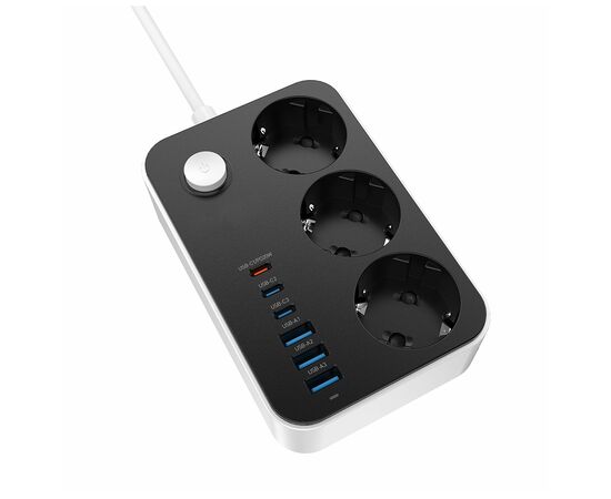 Мережевий фільтр живлення ColorWay CW-CHE36PDB, 3 розетки/ 3USB + 3TYPE-C 2M (CW-CHE36PDB), зображення 3