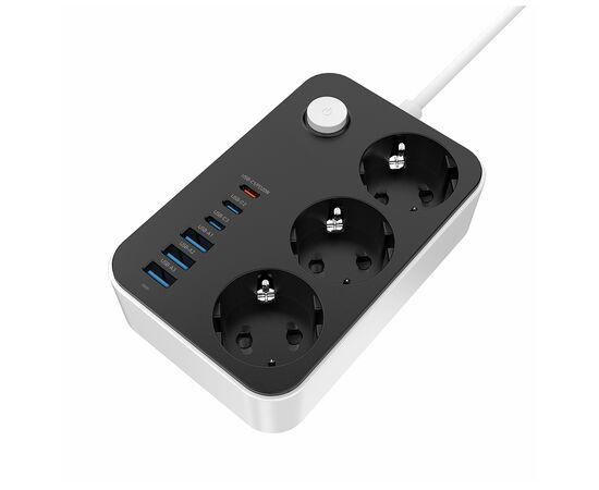 Мережевий фільтр живлення ColorWay CW-CHE36PDB, 3 розетки/ 3USB + 3TYPE-C 2M (CW-CHE36PDB), зображення 4