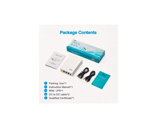 Источник бесперебойного питания RCI для роутера WGP 27W вх:5.5x2.1, вих:5.5x2.5 12V/2A, 9V/1A, USB (UPS302 / 560580), изображение 4