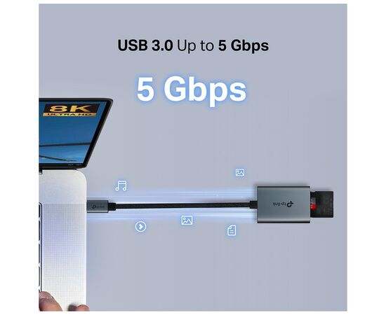Зчитувач флеш-карт TP-Link USB-C to SD/TF (UA440C), зображення 8