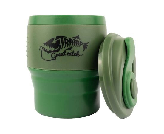 Чашка туристична Tramp силіконова з кришкою 350мл Оливкова (UTRC-082-olive)