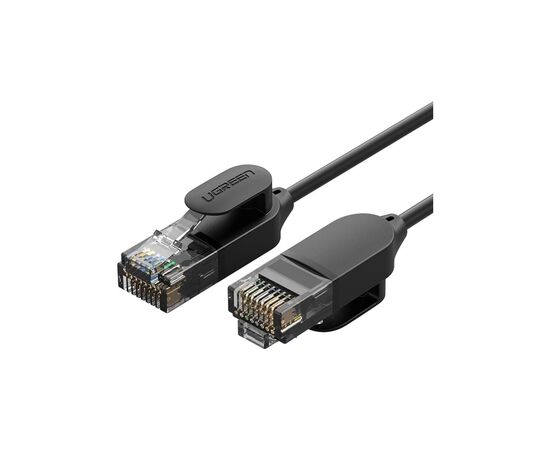 Патч-корд 1м, U/UTP CAT 6A Copper Ethernet Cable тонкий(діаметр 2.8мм) NW122 Black Ugreen (70332)