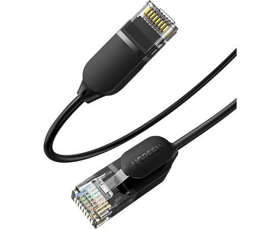 Патч-корд 5м, U/UTP CAT 6A Copper Ethernet Cable тонкий(діаметр 2.8мм) NW122 Black Ugreen (70654), зображення 2