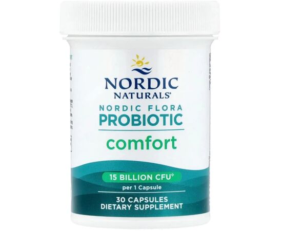 Вітамінно-мінеральний комплекс Nordic Naturals Пробіотики, 15 млрд КУО, Nordic Flora Probiotic, Comfort, 30 капсул (NOR-01676), зображення 5