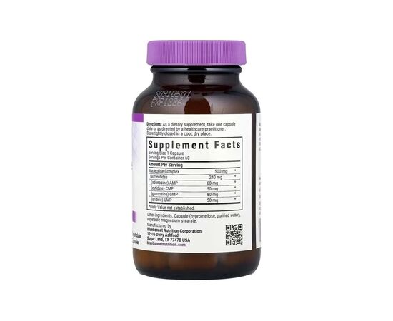 Витаминно-минеральный комплекс Bluebonnet Nutrition Комплекс нуклеотидов, РНК/ДНК, Nucleotide Complex, RNA / DNA, 60 веге (BLB-01264), изображение 2