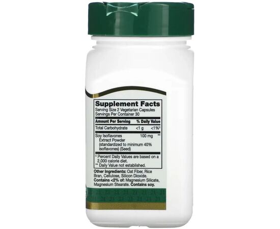 Вітамінно-мінеральний комплекс 21st Century Соєві Ізофлавони, Standardized Soy Isoflavones Extract, 60 вегетаріанс (CEN-22306), зображення 2