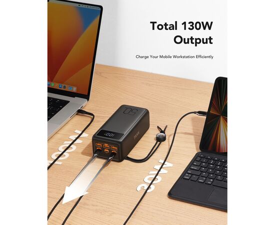 Батарея универсальная VEGER 56000mAh W5001C Tank 100W, PD, QC, Black (6970453555454), изображение 4