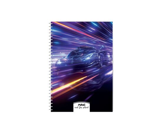 Блокнот Maxi А5, пластикова обкладинка, спіраль, 60 арк., клітинка (MX21213-14)