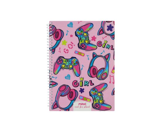Блокнот Maxi А5, пластикова обкладинка, спіраль, 60 арк., клітинка (MX21213-01)