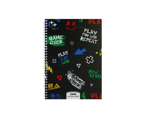 Блокнот Maxi А5, пластикова обкладинка, спіраль, 60 арк., клітинка (MX21213-02)