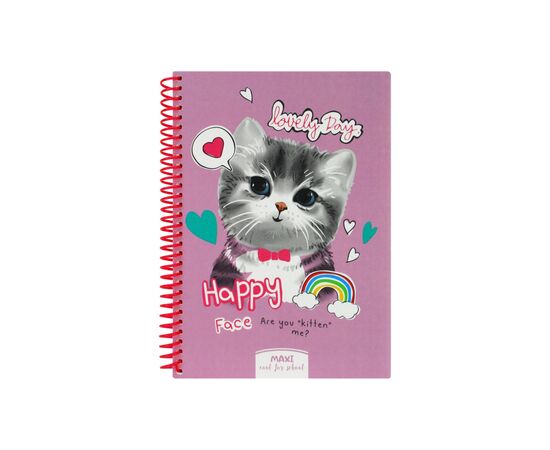 Блокнот Maxi А5, пластикова обкладинка, спіраль, 80 арк., клітинка (MX21950-02)