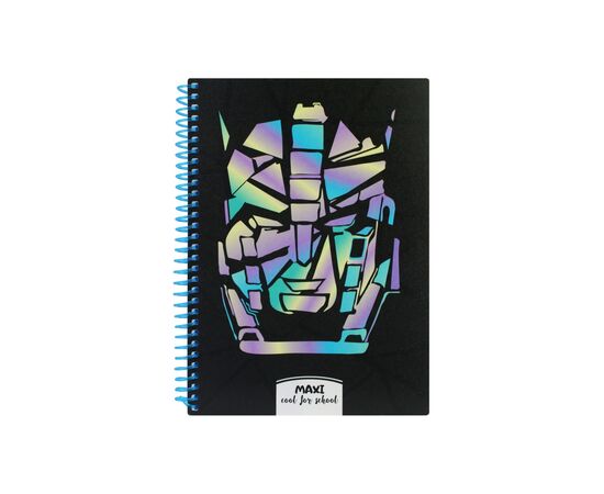 Блокнот Maxi А5, пластикова обкладинка, спіраль, 80 арк., клітинка (MX20832-09)