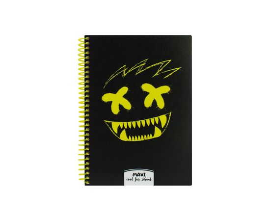 Блокнот Maxi А5, пластикова обкладинка, спіраль, 80 арк., клітинка (MX20832-13)