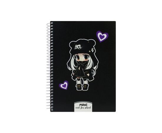 Блокнот Maxi А5, пластикова обкладинка, спіраль, 80 арк., клітинка (MX20832-67)