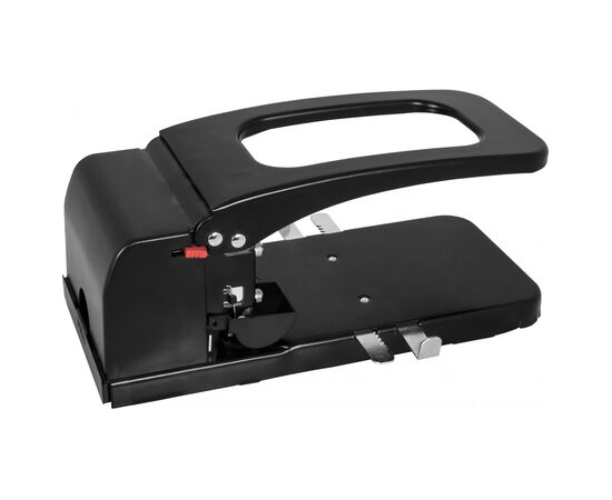 Діркопробивач Economix металевий корпус з лінійкою, до 100 аркушів чорний (E40126), зображення 2