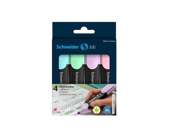 Набір маркерів Schneider JOB текстових 150, 4 пастельні кольори в блістері (S115098)