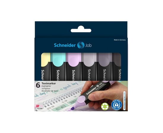 Набір маркерів Schneider JOB текстових 150, 6 пастельні кольори в картонній упаковці (S115099)