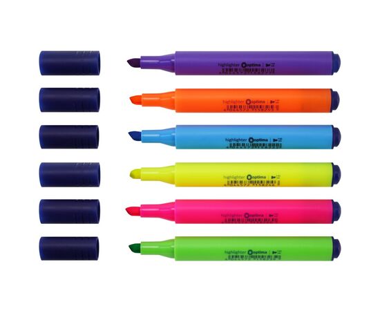 Набір маркерів Optima текстових 1-4,5 мм, 6 кольорів в пеналі (O15830), зображення 2