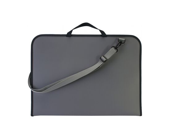 Папка - портфель Maxi А2 пластиковый на молнии, серый (MX30042)