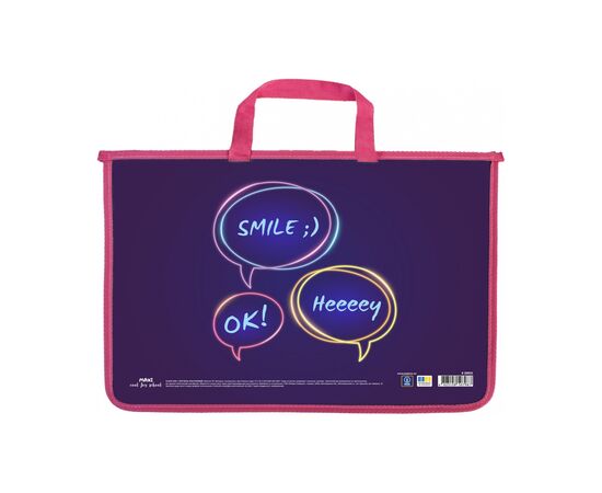 Папка - портфель Maxi А4 пластиковый на молнии (MX30055)