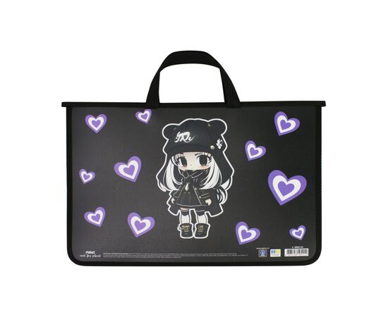 Папка - портфель Maxi А4 пластиковый на молнии (MX30001-01)