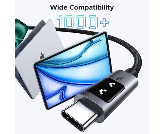 Дата кабель USB-C to USB-C 2.0m PD 100W L509 black Ugreen (35512), зображення 5