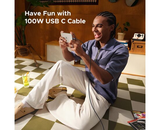 Дата кабель USB-C to USB-C 2.0m PD 100W L509 black Ugreen (35512), зображення 8