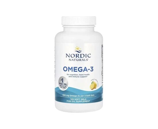 Вітамінно-мінеральний комплекс Nordic Naturals Омега-3, 690 мг на порцію, смак лимона, Omega-3, 120 гелевих кап (NOR-02760), зображення 3