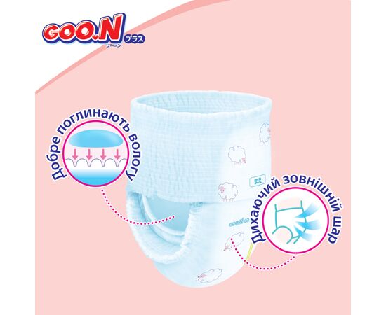 Подгузники GOO.N Plus труси 6-12 кг Розмір M, 52 шт (21001510), изображение 7