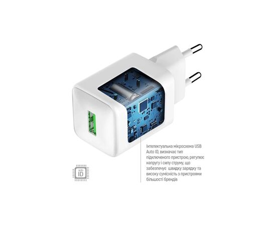 Зарядний пристрій ColorWay USB QC3.0 18W white (CW-CHS063Q-WT), зображення 8