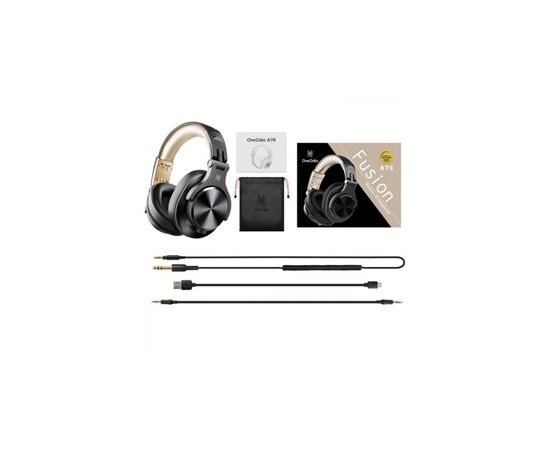 Наушники OneOdio Fusion A70 Bluetooth+3,5мм/6,35мм Black/Gold (A70 Black Gold), изображение 3