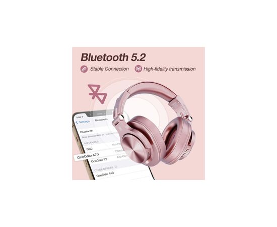 Навушники OneOdio Fusion A70 Bluetooth+3,5мм/6,35мм Rose/Gold (A70 Rose Gold), зображення 5