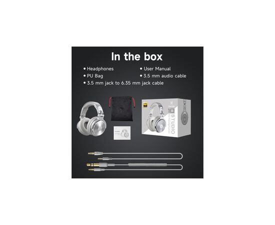 Наушники OneOdio Pro 10 3,5мм/6,35мм Silver (Pro 10 Silver), изображение 2