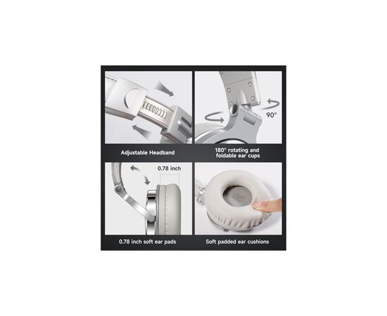 Наушники OneOdio Pro 10 3,5мм/6,35мм Silver (Pro 10 Silver), изображение 3